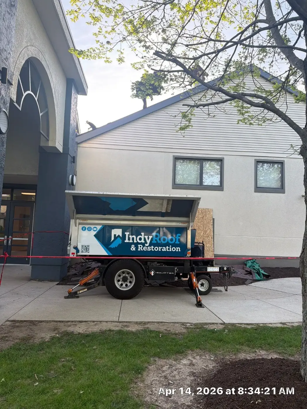 Tarping and dry-in on a Franklin commercial roof