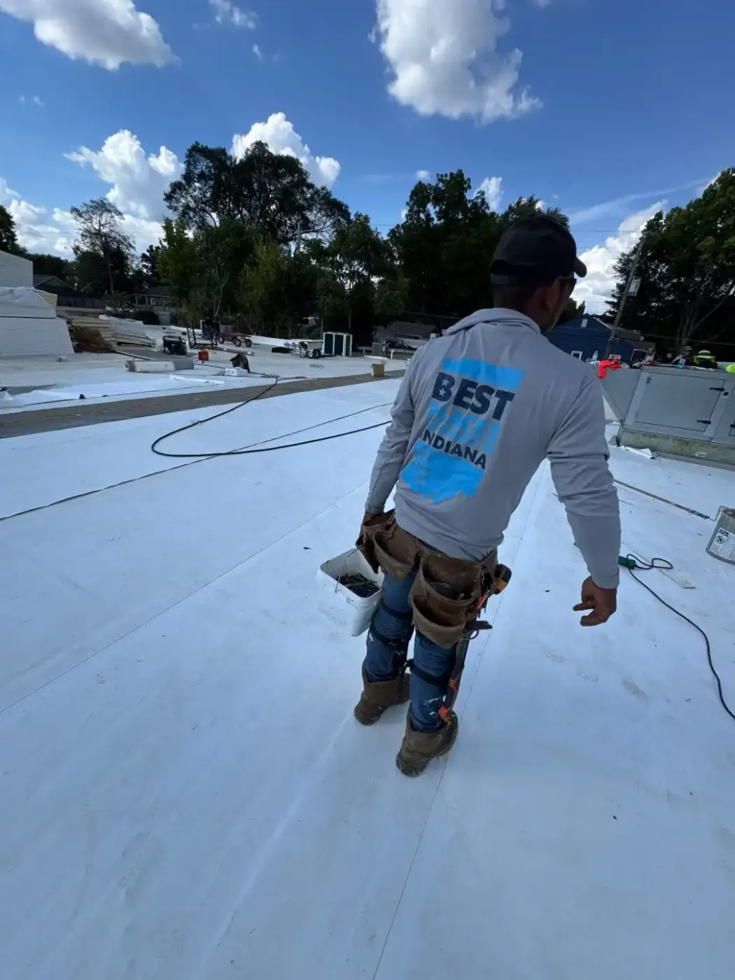 Commercial roof inspection documented in Franklin